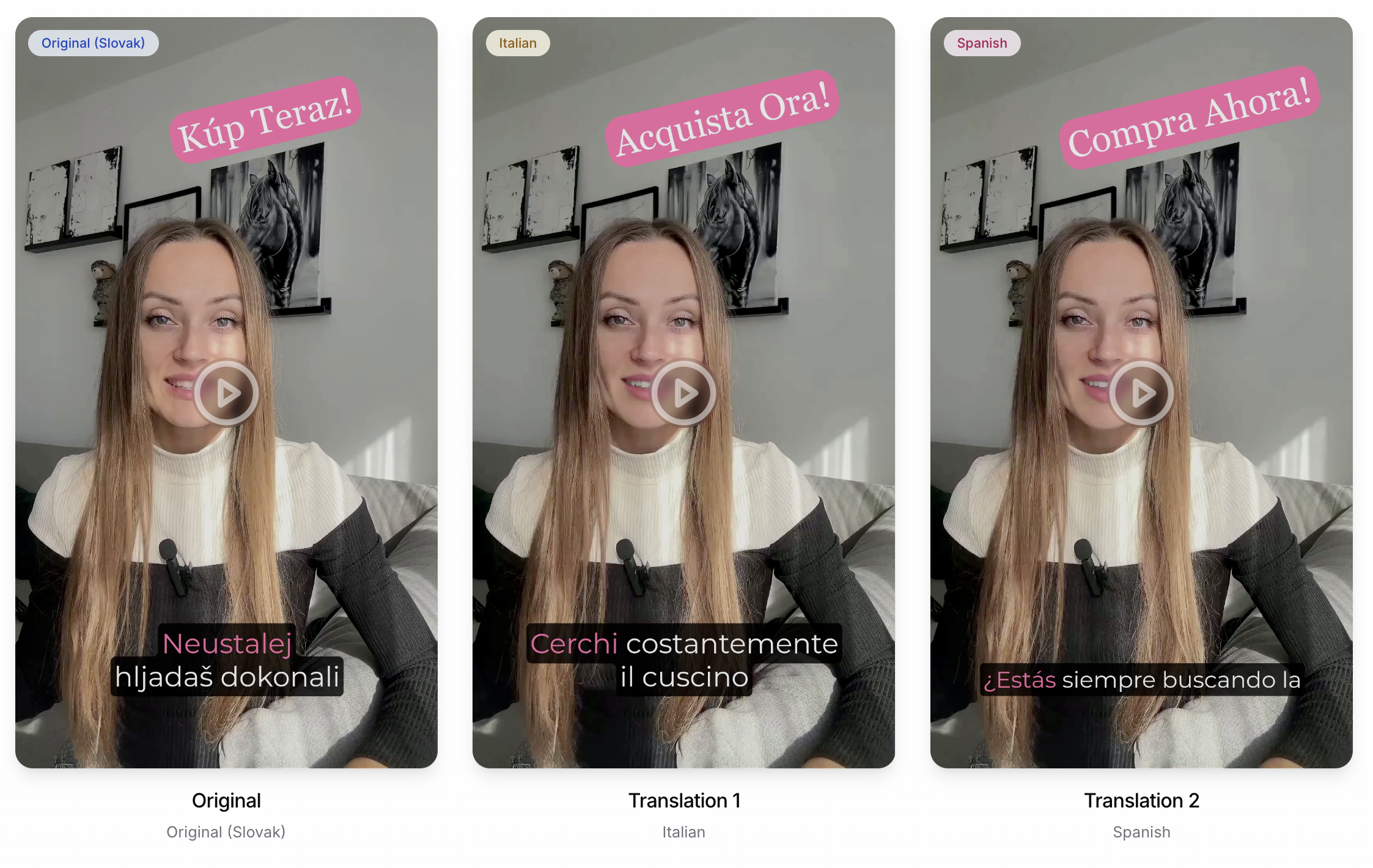 AI video translation showing multilingual dubbing with lip-sync technology